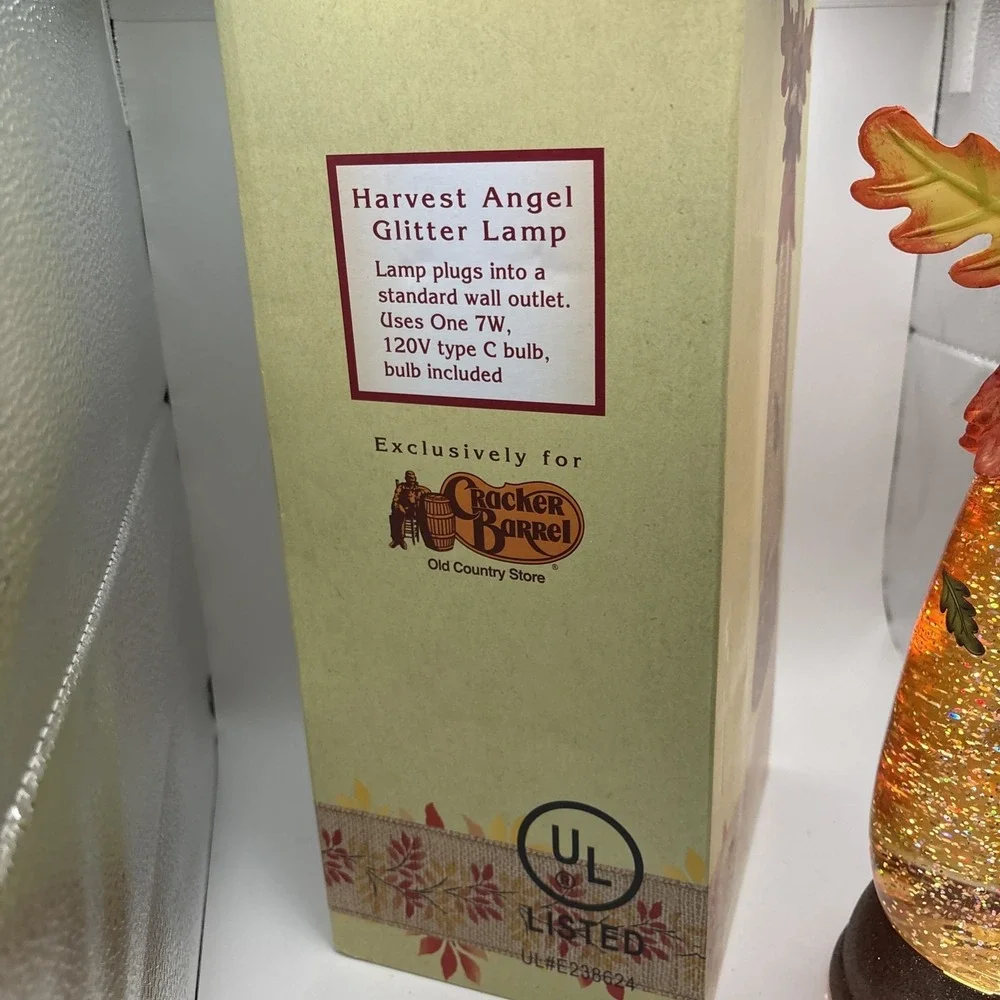Cracker Barrel~Acylic Harvest Angel Glitter Lamp~13